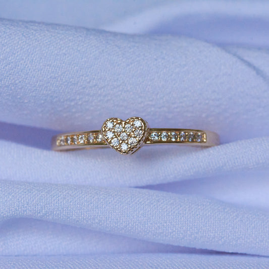 Mini Pavé Heart Ring
